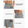 imageTBMPOY Mens Hiking Shorts with 5 Zip Pockets 9 Lightweight Outdoor Work Athletic Travel Short for Men Casual RunningLight Grey