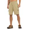 imageTBMPOY Mens Hiking Shorts with 5 Zip Pockets 9 Lightweight Outdoor Work Athletic Travel Short for Men Casual RunningLight Khaki