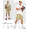 imageTBMPOY Mens Hiking Shorts with 5 Zip Pockets 9 Lightweight Outdoor Work Athletic Travel Short for Men Casual RunningLight Khaki