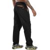 imageTBMPOY Mens Hiking Work Cargo Pants Lightweight Waterproof Quick Dry Outdoor Mountain Pant Fishing Camping1black