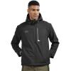 imageTBMPOY Mens Hooded Softshell Jacket Waterproof Windproof Ski Hiking Outerwear Fleece Lined Winter Coat1black