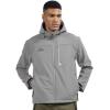 imageTBMPOY Mens Hooded Softshell Jacket Waterproof Windproof Ski Hiking Outerwear Fleece Lined Winter Coat7light Grey