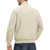 imageTBMPOY Mens Light Jackets Waterproof Bomber Work Jacket Causal Windbreaker Full Zip Golf Dress Outwear CoatsBeige02 Style