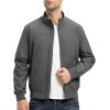 imageTBMPOY Mens Light Jackets Waterproof Bomber Work Jacket Causal Windbreaker Full Zip Golf Dress Outwear CoatsGrey02 Style