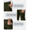 imageTBMPOY Mens Lightweight Hiking Travel Pants 5 Zip Pockets Stretch Quick Dry Work Pant Cargo Outdoor Camping FishingGreen
