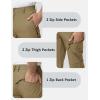 imageTBMPOY Mens Lightweight Hiking Travel Pants 5 Zip Pockets Stretch Quick Dry Work Pant Cargo Outdoor Camping FishingKhaki