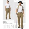 imageTBMPOY Mens Lightweight Hiking Travel Pants 5 Zip Pockets Stretch Quick Dry Work Pant Cargo Outdoor Camping FishingKhaki