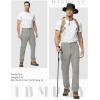 imageTBMPOY Mens Lightweight Hiking Travel Pants 5 Zip Pockets Stretch Quick Dry Work Pant Cargo Outdoor Camping FishingLight Grey