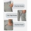 imageTBMPOY Mens Lightweight Hiking Travel Pants 5 Zip Pockets Stretch Quick Dry Work Pant Cargo Outdoor Camping FishingLight Grey