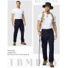 imageTBMPOY Mens Lightweight Hiking Travel Pants 5 Zip Pockets Stretch Quick Dry Work Pant Cargo Outdoor Camping FishingNavy