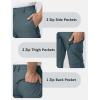 imageTBMPOY Mens Lightweight Hiking Travel Pants 5 Zip Pockets Stretch Quick Dry Work Pant Cargo Outdoor Camping FishingStone Blue