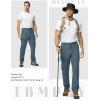 imageTBMPOY Mens Lightweight Hiking Travel Pants 5 Zip Pockets Stretch Quick Dry Work Pant Cargo Outdoor Camping FishingStone Blue