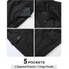 imageTBMPOY Mens Lightweight Hiking Travel Pants Cargo Pockets Quick Dry Stretch Water Resistant Fishing Outdoor WorkBlack