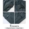 imageTBMPOY Mens Lightweight Hiking Travel Pants Cargo Pockets Quick Dry Stretch Water Resistant Fishing Outdoor WorkCold Grey