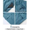 imageTBMPOY Mens Lightweight Hiking Travel Pants Cargo Pockets Quick Dry Stretch Water Resistant Fishing Outdoor WorkGrey Blue