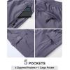 imageTBMPOY Mens Lightweight Hiking Travel Pants Cargo Pockets Quick Dry Stretch Water Resistant Fishing Outdoor WorkPurple Grey
