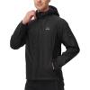 imageTBMPOY Mens Lightweight Rain Jackets Waterproof Raincoat with Hood Running Cycling Hiking Outdoor Windbreaker1black
