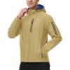 imageTBMPOY Mens Lightweight Rain Jackets Waterproof Raincoat with Hood Running Cycling Hiking Outdoor Windbreaker6khaki