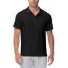 imageTBMPOY Mens Polo Shirts Short Sleeves with Pocket Lightweight Quick Dry Outdoor Casual Work Golf Sports ShirtBlack