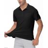 imageTBMPOY Mens Polo Shirts Short Sleeves with Pocket Lightweight Quick Dry Outdoor Casual Work Golf Sports ShirtBlack