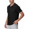 imageTBMPOY Mens Polo Shirts Short Sleeves with Pocket Lightweight Quick Dry Outdoor Casual Work Golf Sports ShirtBlack