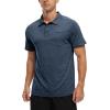 imageTBMPOY Mens Polo Shirts Short Sleeves with Pocket Lightweight Quick Dry Outdoor Casual Work Golf Sports ShirtBlue