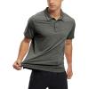imageTBMPOY Mens Polo Shirts Short Sleeves with Pocket Lightweight Quick Dry Outdoor Casual Work Golf Sports ShirtDark Grey