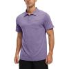 imageTBMPOY Mens Polo Shirts Short Sleeves with Pocket Lightweight Quick Dry Outdoor Casual Work Golf Sports ShirtDeep Purple