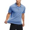 imageTBMPOY Mens Polo Shirts Short Sleeves with Pocket Lightweight Quick Dry Outdoor Casual Work Golf Sports ShirtDenim Blue