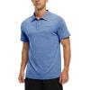 imageTBMPOY Mens Polo Shirts Short Sleeves with Pocket Lightweight Quick Dry Outdoor Casual Work Golf Sports ShirtDenim Blue