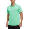 imageTBMPOY Mens Polo Shirts Short Sleeves with Pocket Lightweight Quick Dry Outdoor Casual Work Golf Sports ShirtGreen