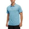 imageTBMPOY Mens Polo Shirts Short Sleeves with Pocket Lightweight Quick Dry Outdoor Casual Work Golf Sports ShirtLake Blue