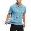 imageTBMPOY Mens Polo Shirts Short Sleeves with Pocket Lightweight Quick Dry Outdoor Casual Work Golf Sports ShirtLake Blue
