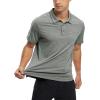 imageTBMPOY Mens Polo Shirts Short Sleeves with Pocket Lightweight Quick Dry Outdoor Casual Work Golf Sports ShirtLight Grey