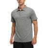 imageTBMPOY Mens Polo Shirts Short Sleeves with Pocket Lightweight Quick Dry Outdoor Casual Work Golf Sports ShirtLight Grey