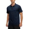 imageTBMPOY Mens Polo Shirts Short Sleeves with Pocket Lightweight Quick Dry Outdoor Casual Work Golf Sports ShirtNavy