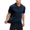 imageTBMPOY Mens Polo Shirts Short Sleeves with Pocket Lightweight Quick Dry Outdoor Casual Work Golf Sports ShirtNavy