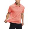 imageTBMPOY Mens Polo Shirts Short Sleeves with Pocket Lightweight Quick Dry Outdoor Casual Work Golf Sports ShirtOrange Pink