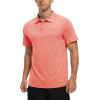 imageTBMPOY Mens Polo Shirts Short Sleeves with Pocket Lightweight Quick Dry Outdoor Casual Work Golf Sports ShirtOrange Pink