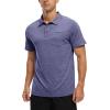 imageTBMPOY Mens Polo Shirts Short Sleeves with Pocket Lightweight Quick Dry Outdoor Casual Work Golf Sports ShirtPurple