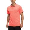 imageTBMPOY Mens Polo Shirts Short Sleeves with Pocket Lightweight Quick Dry Outdoor Casual Work Golf Sports ShirtRed Orange