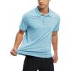 imageTBMPOY Mens Polo Shirts Short Sleeves with Pocket Lightweight Quick Dry Outdoor Casual Work Golf Sports ShirtSky Blue