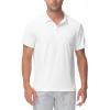 imageTBMPOY Mens Polo Shirts Short Sleeves with Pocket Lightweight Quick Dry Outdoor Casual Work Golf Sports ShirtWhite