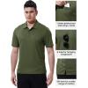 imageTBMPOY Mens Polo Shirts with Pocket Short Sleeve Quick Dry Casual Sports Outdoor Golf ShirtArmy Green