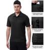 imageTBMPOY Mens Polo Shirts with Pocket Short Sleeve Quick Dry Casual Sports Outdoor Golf ShirtBlack