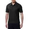 imageTBMPOY Mens Polo Shirts with Pocket Short Sleeve Quick Dry Casual Sports Outdoor Golf ShirtBlack