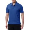 imageTBMPOY Mens Polo Shirts with Pocket Short Sleeve Quick Dry Casual Sports Outdoor Golf ShirtDark Blue