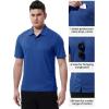 imageTBMPOY Mens Polo Shirts with Pocket Short Sleeve Quick Dry Casual Sports Outdoor Golf ShirtDark Blue