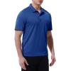 imageTBMPOY Mens Polo Shirts with Pocket Short Sleeve Quick Dry Casual Sports Outdoor Golf ShirtDark Blue