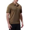 imageTBMPOY Mens Polo Shirts with Pocket Short Sleeve Quick Dry Casual Sports Outdoor Golf ShirtDark Brown